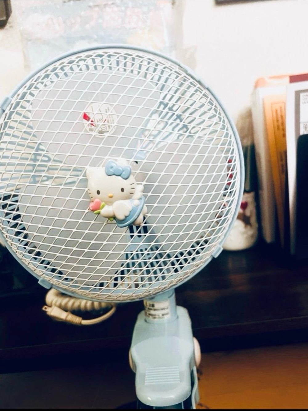 Rare Vintage Sanrio Hello Kitty Angel clip on fan